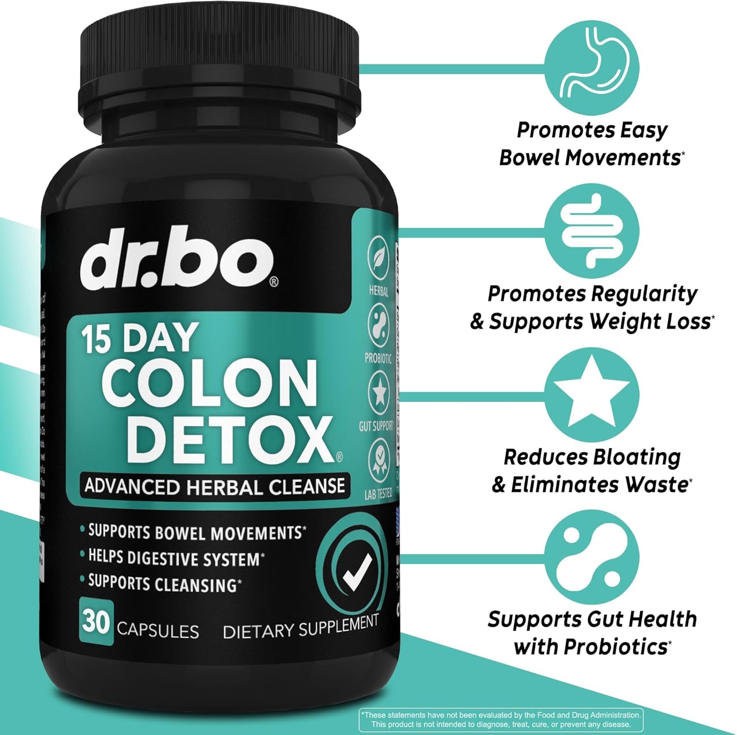 Colon Cleanser Detox for Weight Flush - 15 Day Intestinal Cleanse Pills & Probiotic