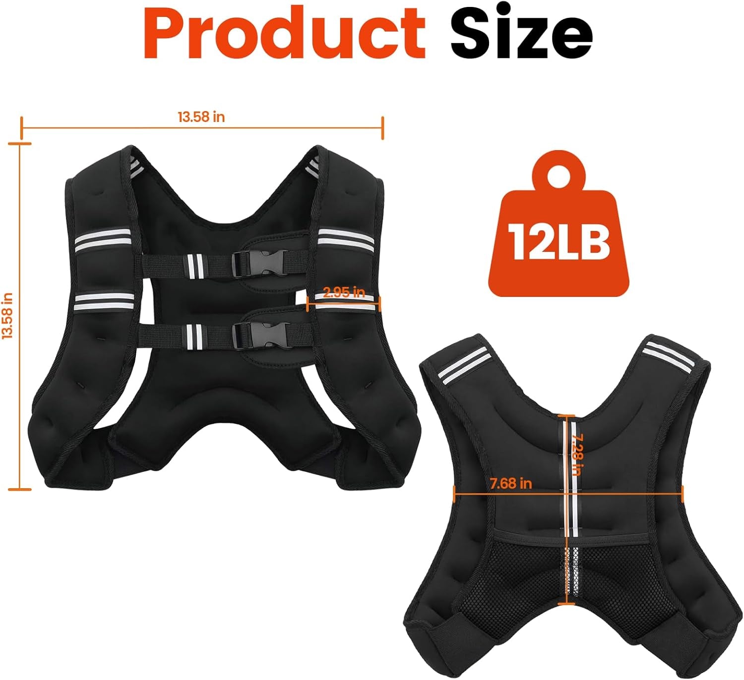 Poudee Weight Vest for Men Women, 6Lb/8Lb/10Lb/12Lb/16Lb/20Lb/25Lb/30Lb