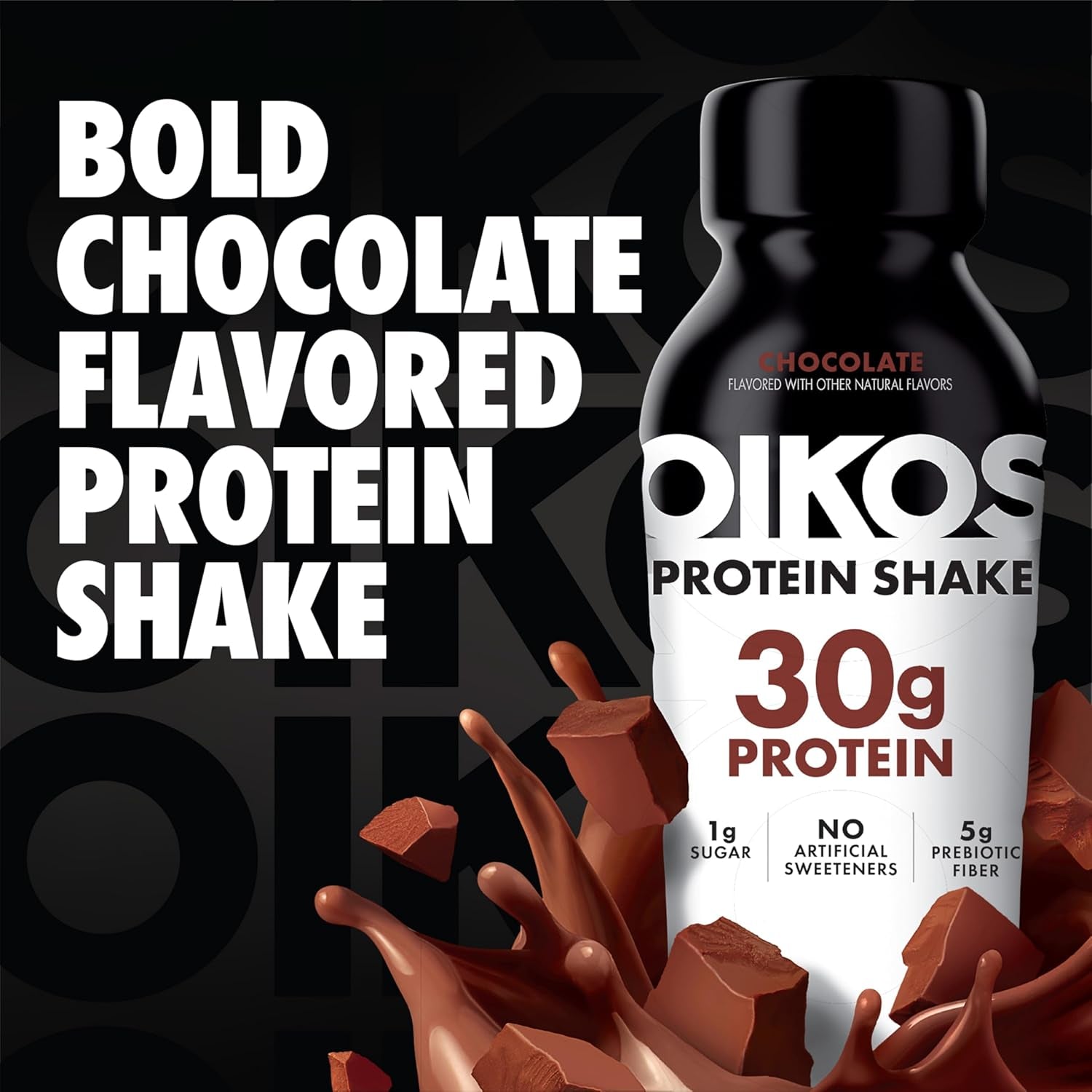 Oikos Protein Shake, Chocolate, 30G High Protein Drinks, 12 Fl oz Bottle, 12 Count​