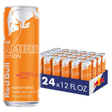 Red Bull Amber Edition Energy Drink, Strawberry Apricot, 12 Fl oz, Pack of 24 Cans