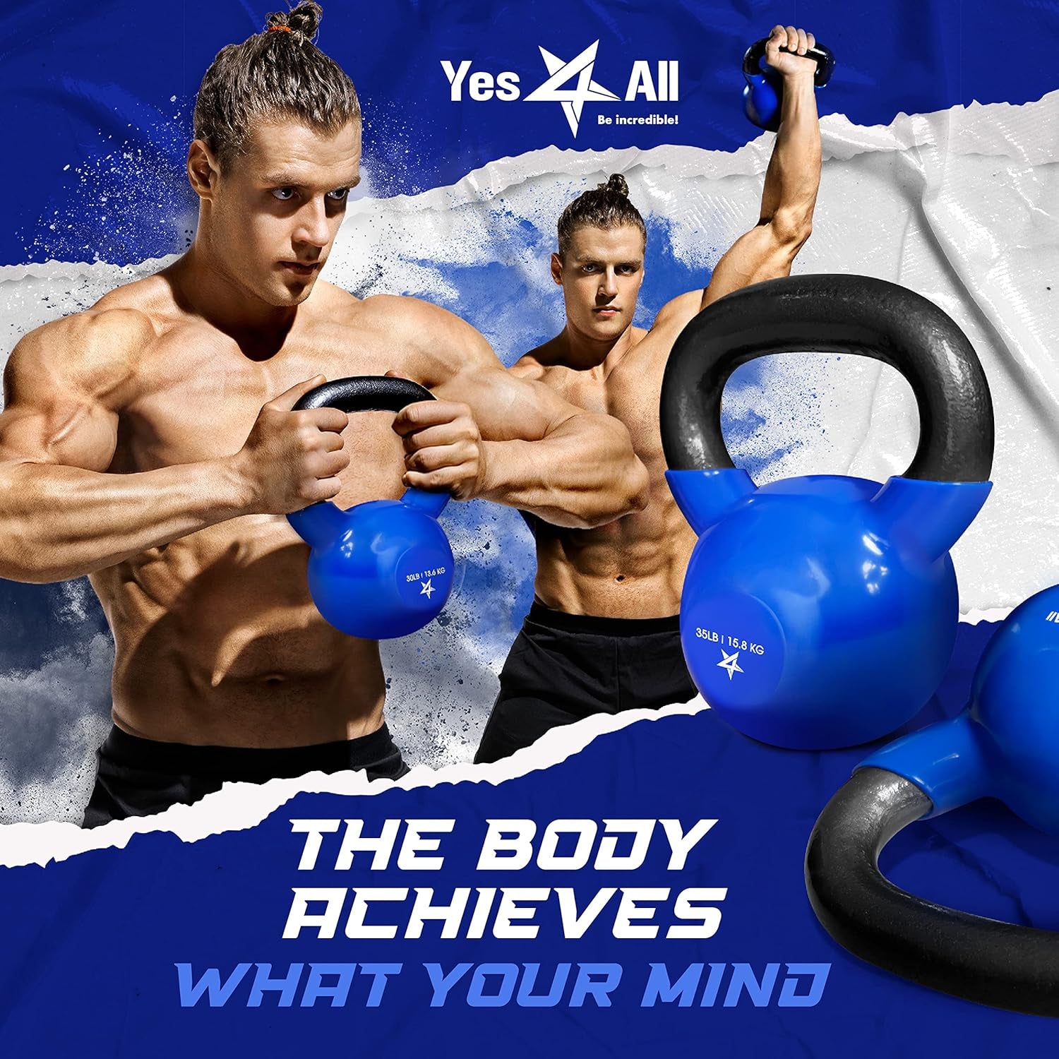 50 Pound Vinyl Coated Cast Iron Kettlebell