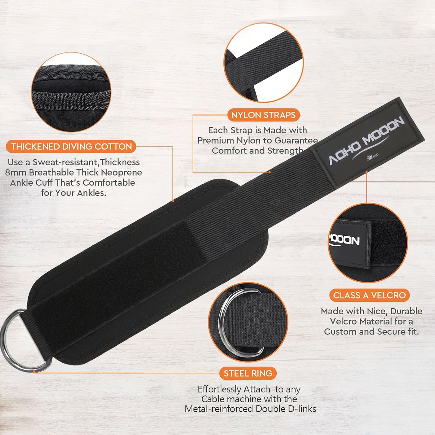 Comfortable Adjustable Ankle Straps for Cable Machines