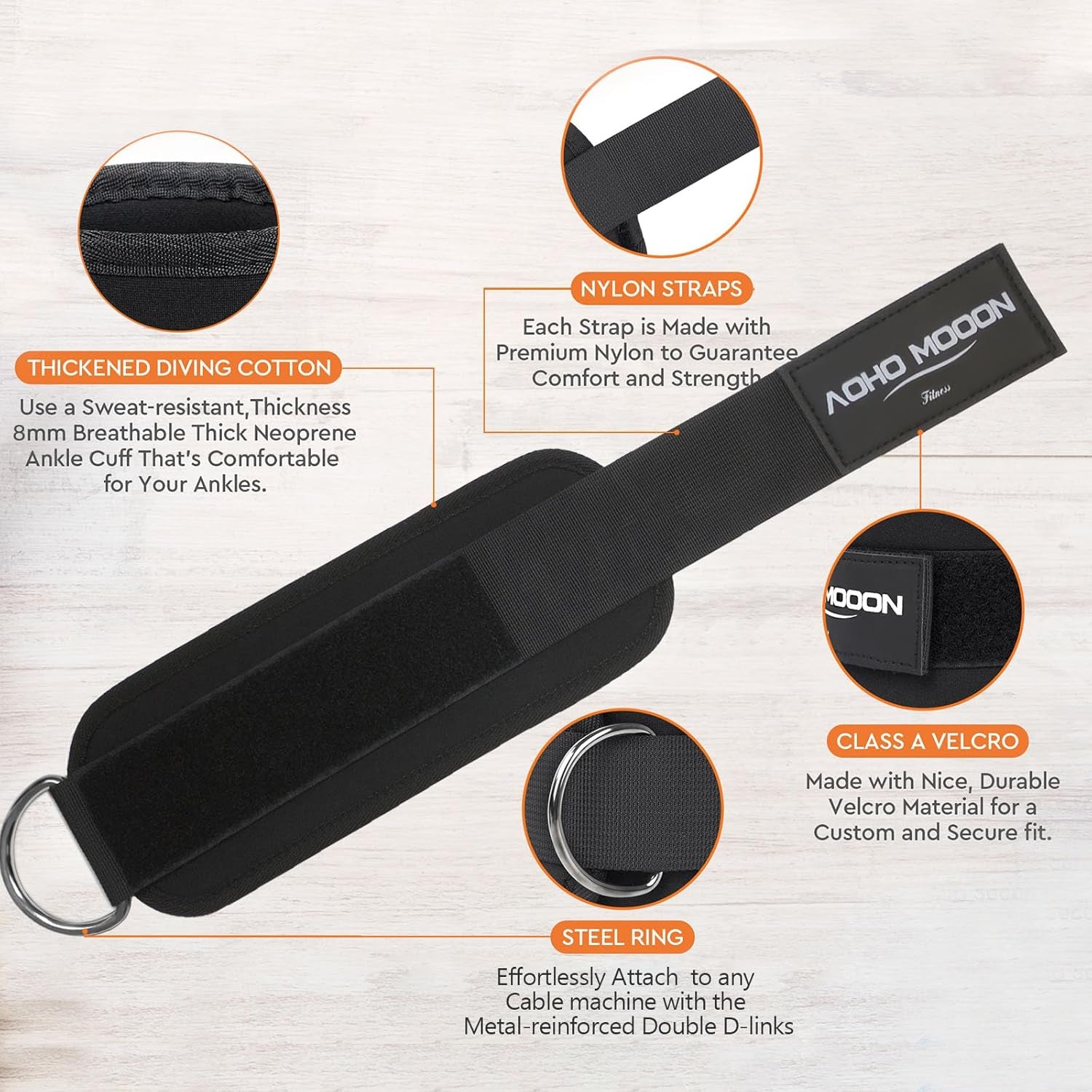 Comfortable Adjustable Ankle Straps for Cable Machines