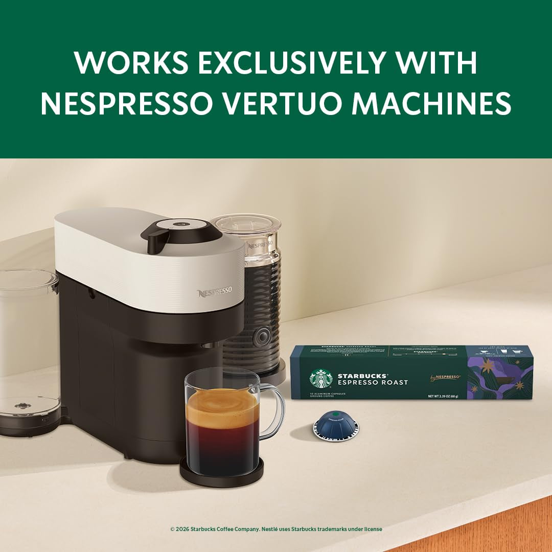 Starbucks by Nespresso Vertuo, Dark Roast Espresso, Brews 1.35 oz.