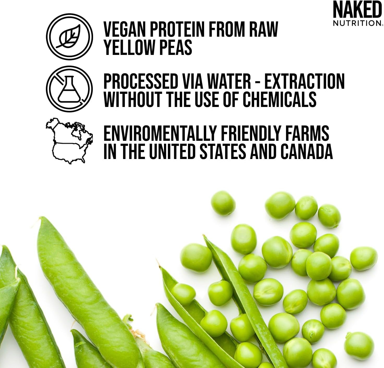 Naked Pea Protein Isolate from North American Farms - 5lb Bulk