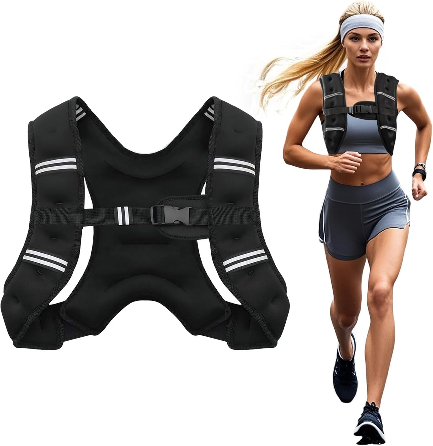 Poudee Weight Vest for Men Women, 6Lb/8Lb/10Lb/12Lb/16Lb/20Lb/25Lb/30Lb
