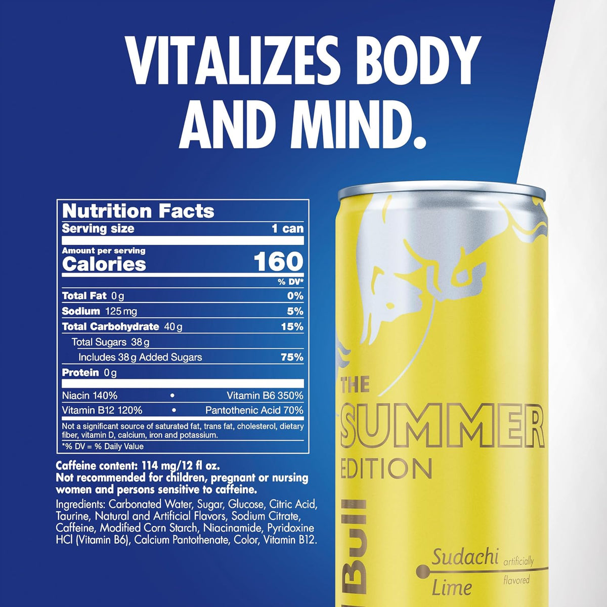 Red Bull Summer Edition Sudachi Lime Energy Drink, 12 Fl oz, Pack of 24 Cans