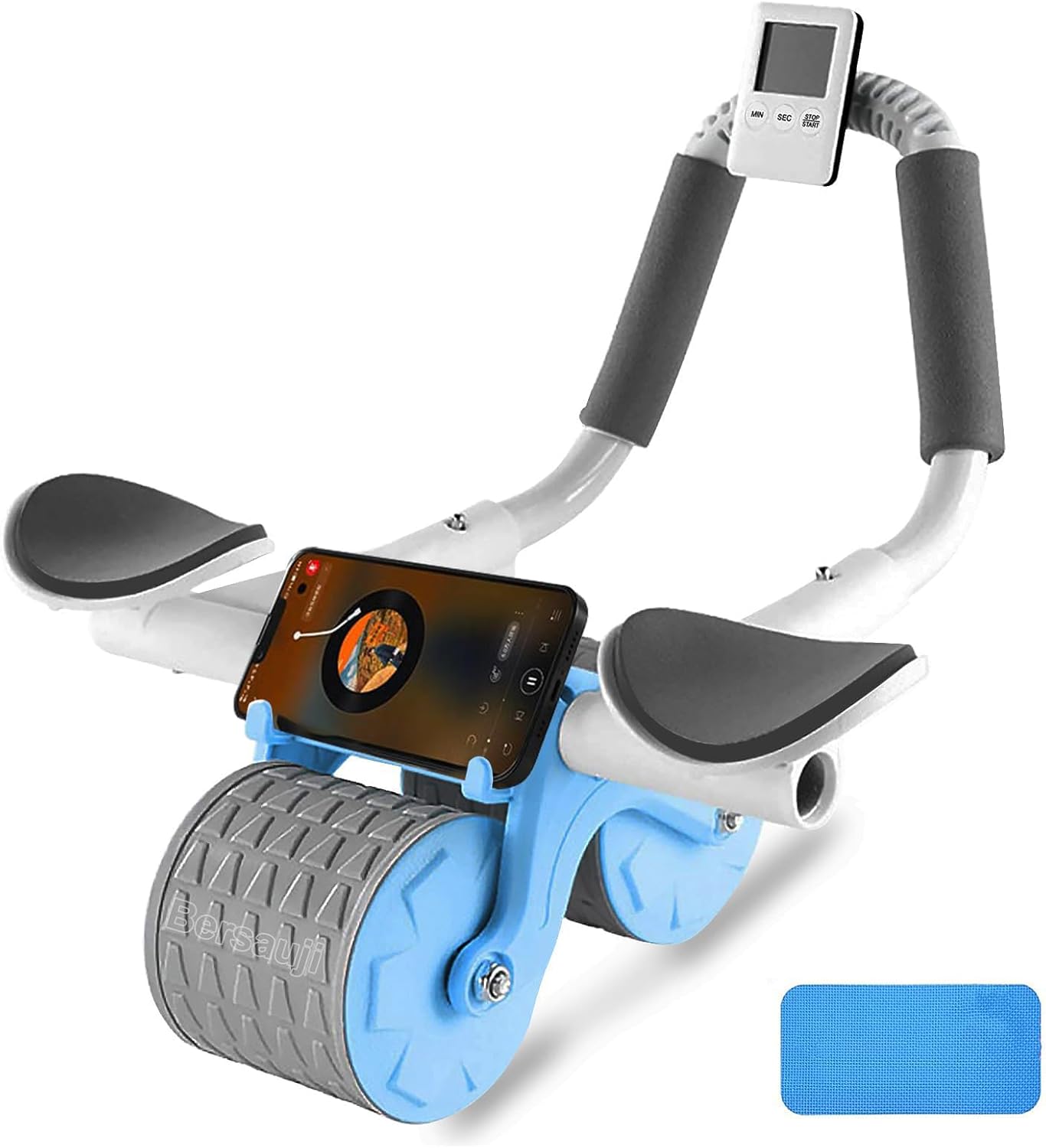 2026 New Ab Roller Wheel with Knee Mat &Timer, Automatic Rebound Abdominal Wheel, Ab Abdominal Exercise Roller with Elbow Support, Abs Workout Equipment Ab Exercise Roller for Women Men