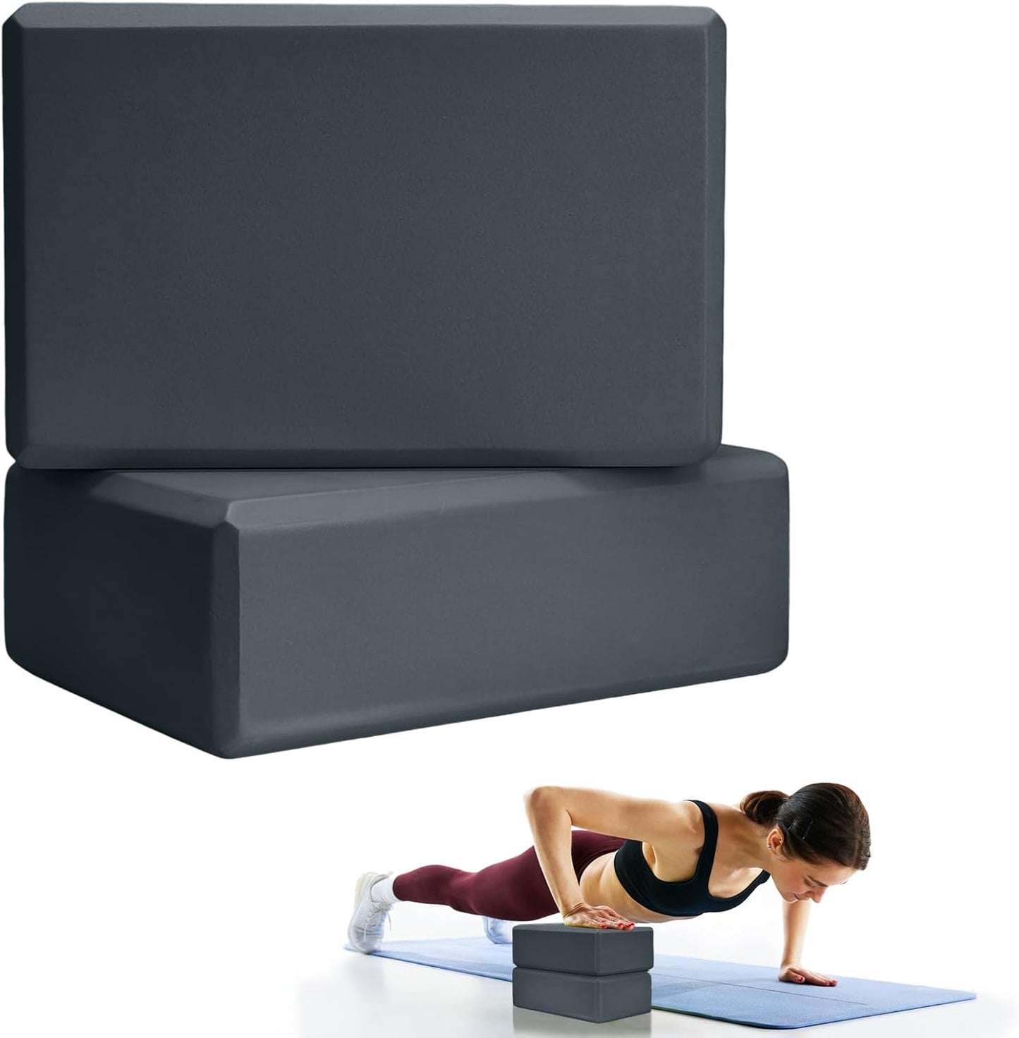2 Pcs Yoga Blocks for Pilates Stretching and Meditation Exercise
