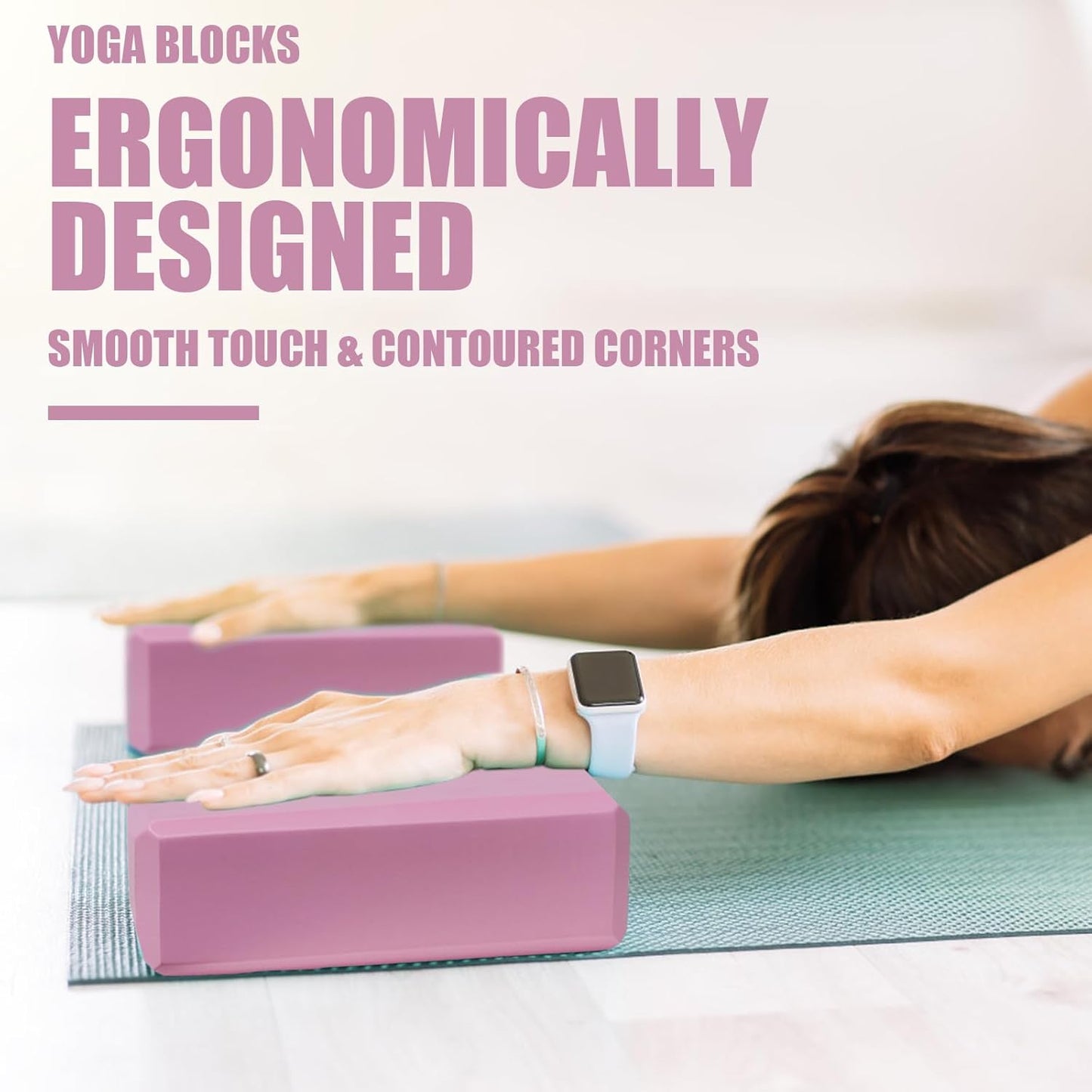 2 Pcs Yoga Blocks for Pilates Stretching and Meditation Exercise