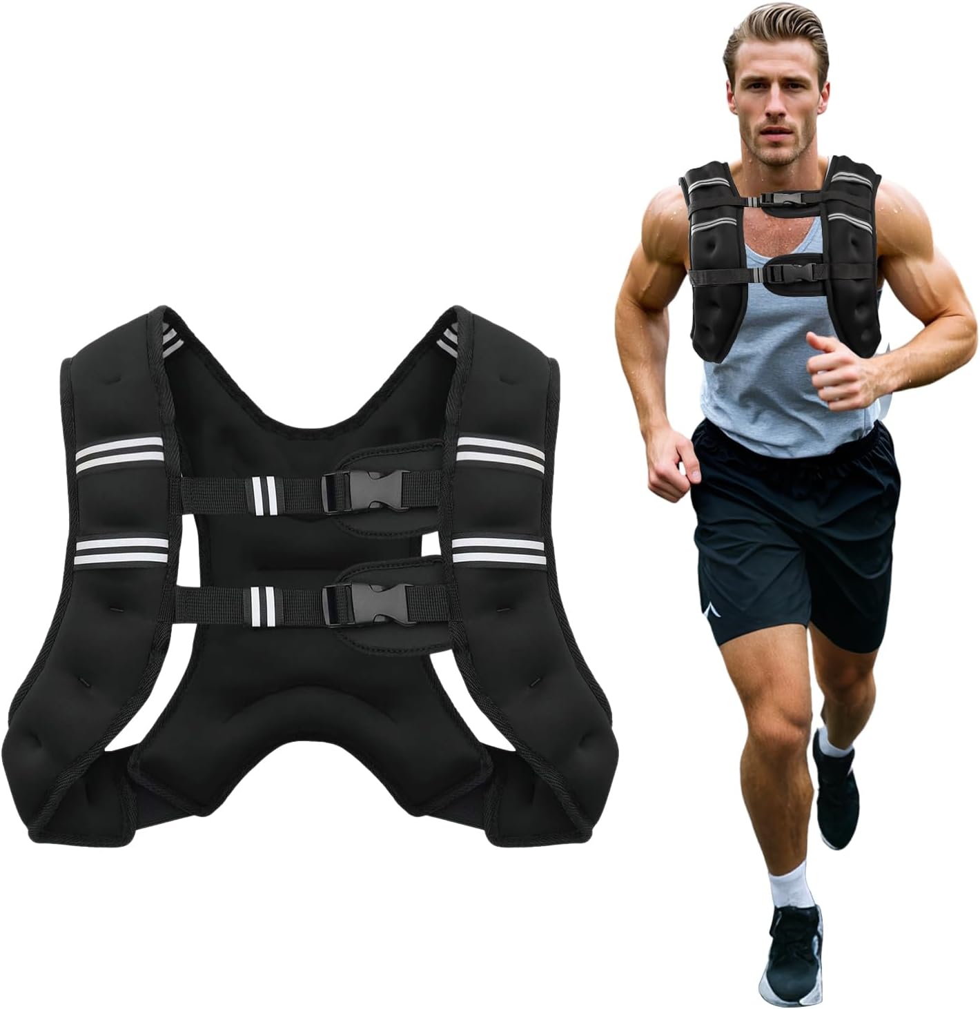 Poudee Weight Vest for Men Women, 6Lb/8Lb/10Lb/12Lb/16Lb/20Lb/25Lb/30Lb