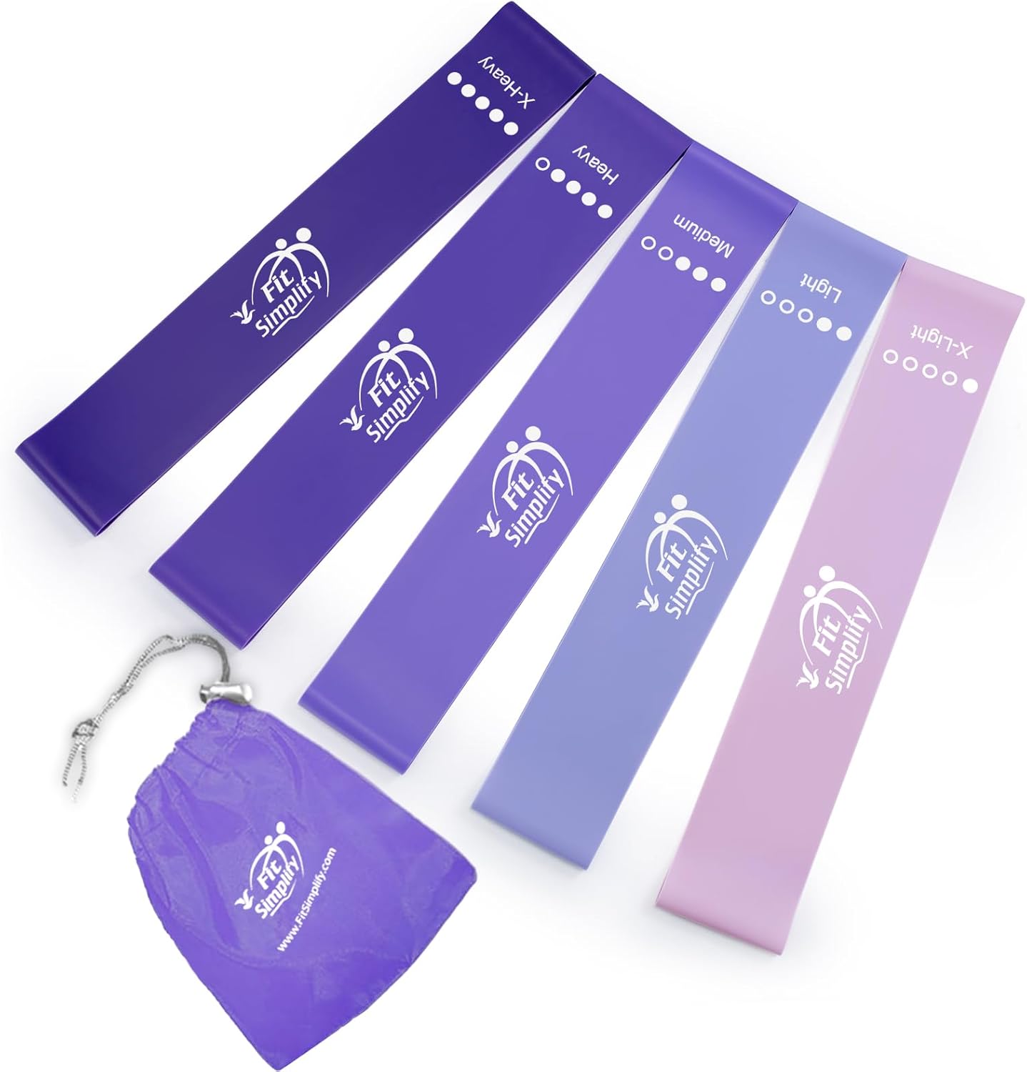 Resistance Loop Exercise Bands with Instruction Guide and Carry Bag