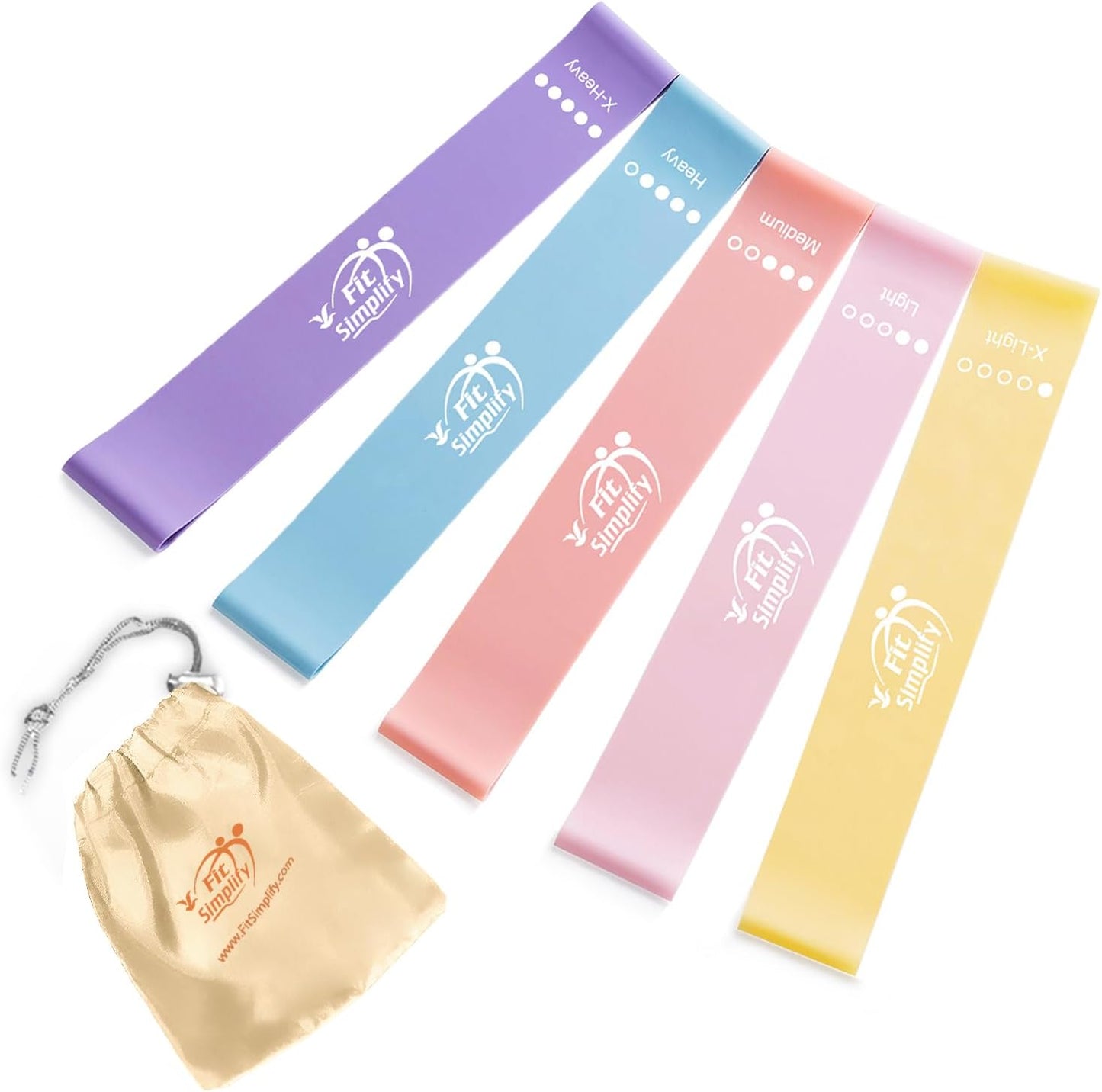 Resistance Loop Exercise Bands with Instruction Guide and Carry Bag