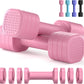 Adjustable Dumbbell Set of 2, 4 in 1 Free Weights Dumbbells Set for Women, Hand Weights for Women at Home, Each 2Lb 3Lb 4Lb 5Lb with TPU Soft Rubber Handle for Home Gym Exercise Training