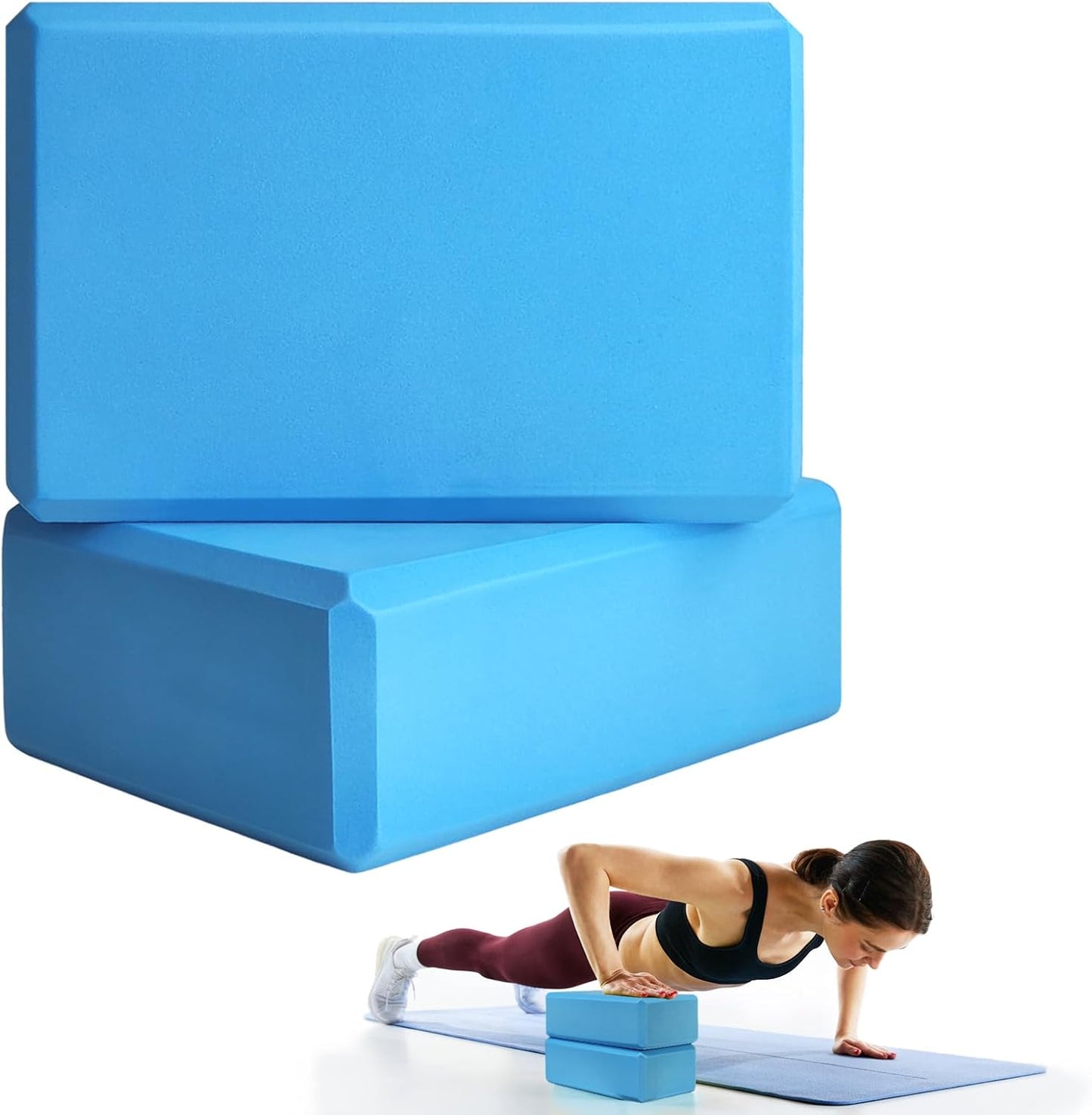 2 Pcs Yoga Blocks for Pilates Stretching and Meditation Exercise