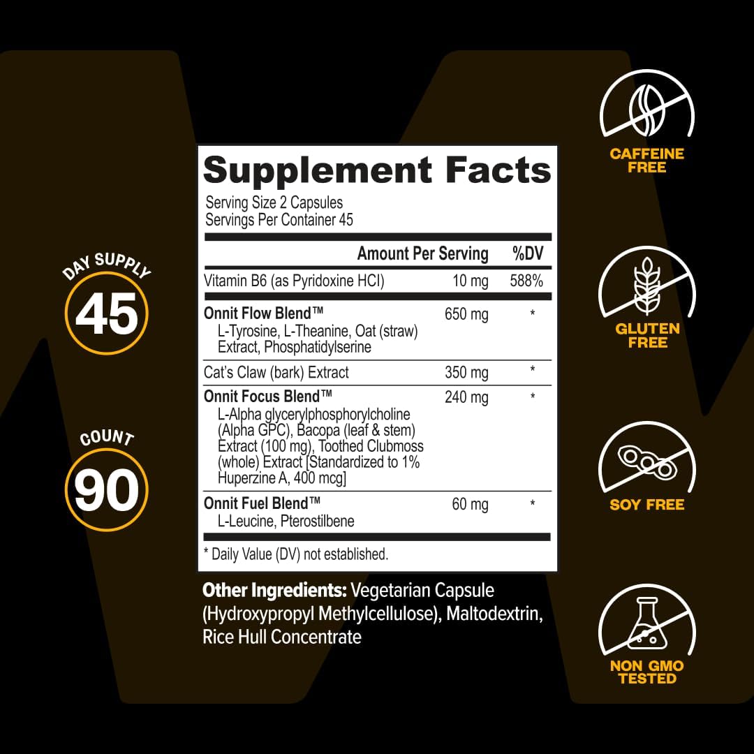 ONNIT Alpha Brain Nootropic Brain Supplement for Focus, Memory, and Mental Clarity