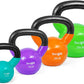 10 - 25lb Vinyl Coated Kettlebell Cast Iron Sets