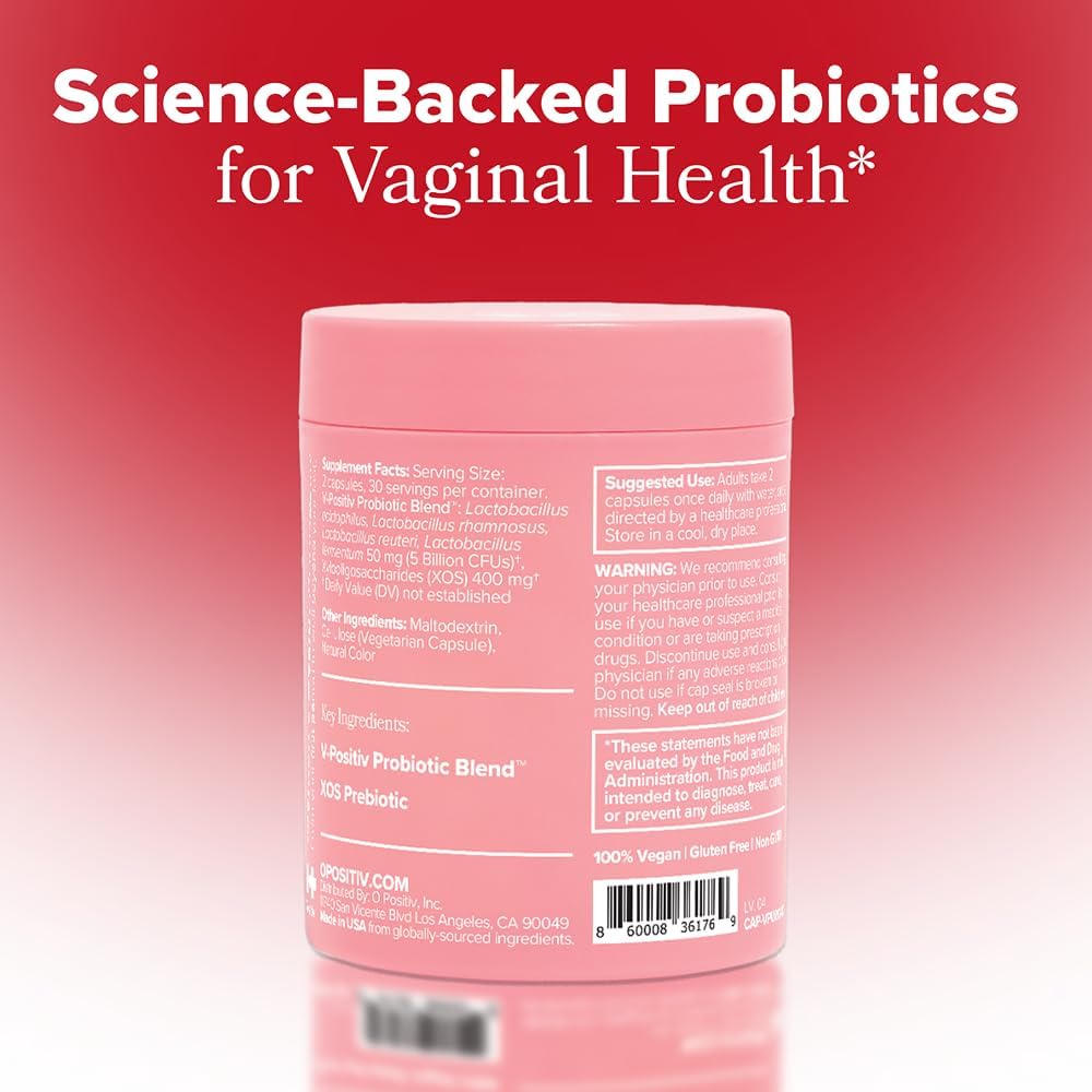 O Positiv URO Vaginal Probiotics for Women pH Balance with Prebiotics & Lactobacillus