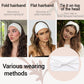 2 Pack White Wide Headbands for Women - Thick Stretchy Non Slip Fabric Sweat Bands, Soft Hair Bands for Workout, Running, Spa, Makeup & Washing Face