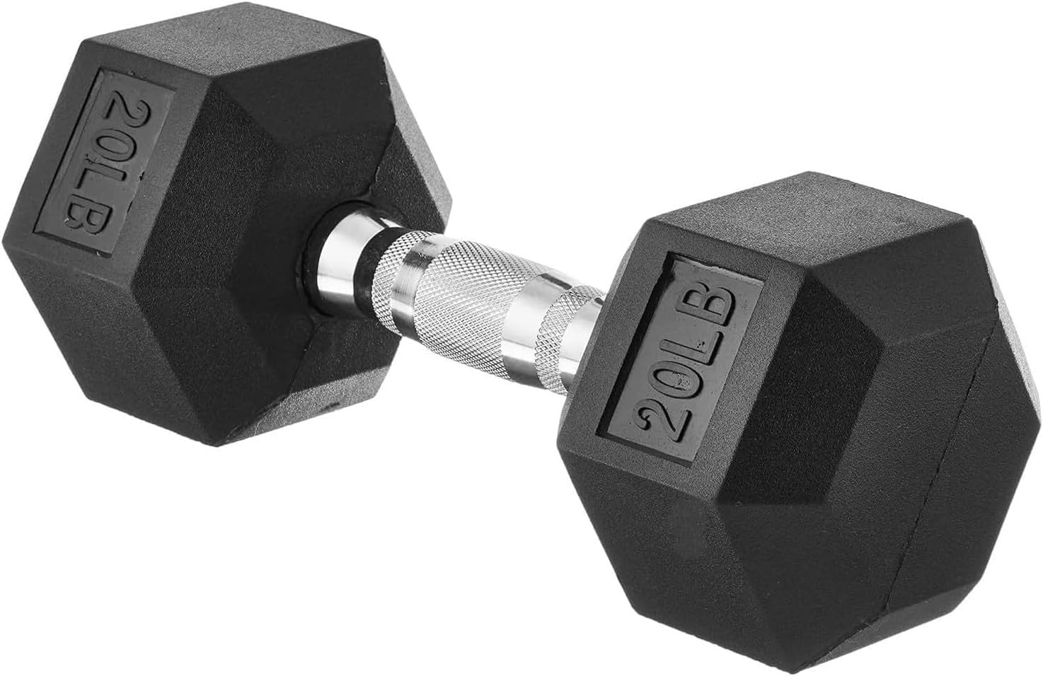 20 Pound Rubber Hex Dumbbell Hand Weight