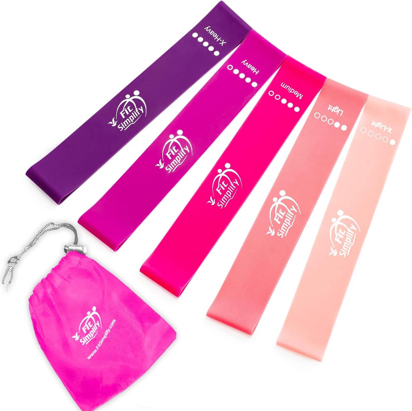 Resistance Loop Exercise Bands with Instruction Guide and Carry Bag
