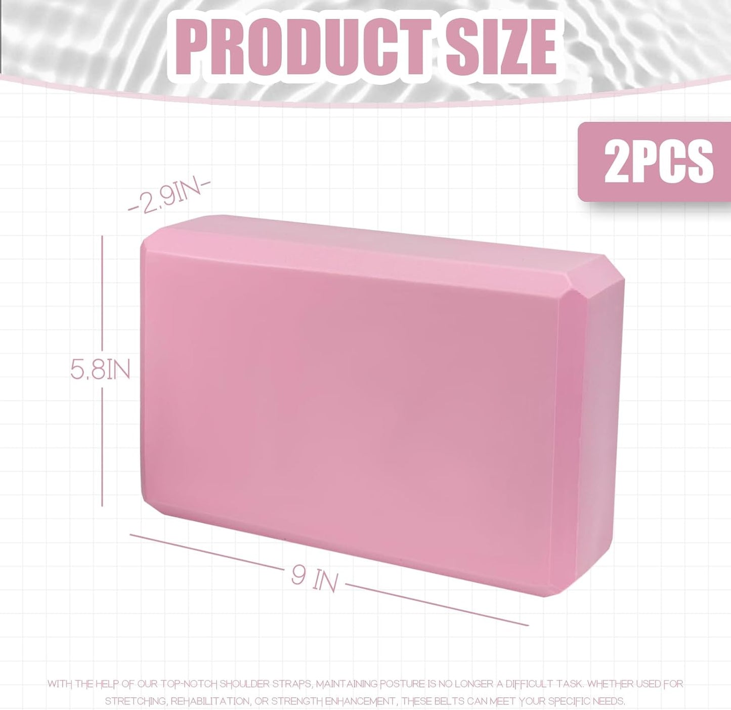 2 Pcs Yoga Blocks for Pilates Stretching and Meditation Exercise