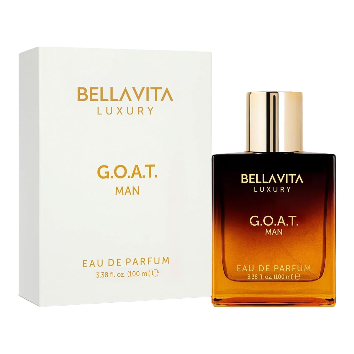 Bellavita Luxury G.O.A.T. Eau De Parfum for Men, 3.4 Fl Oz (100 Ml)