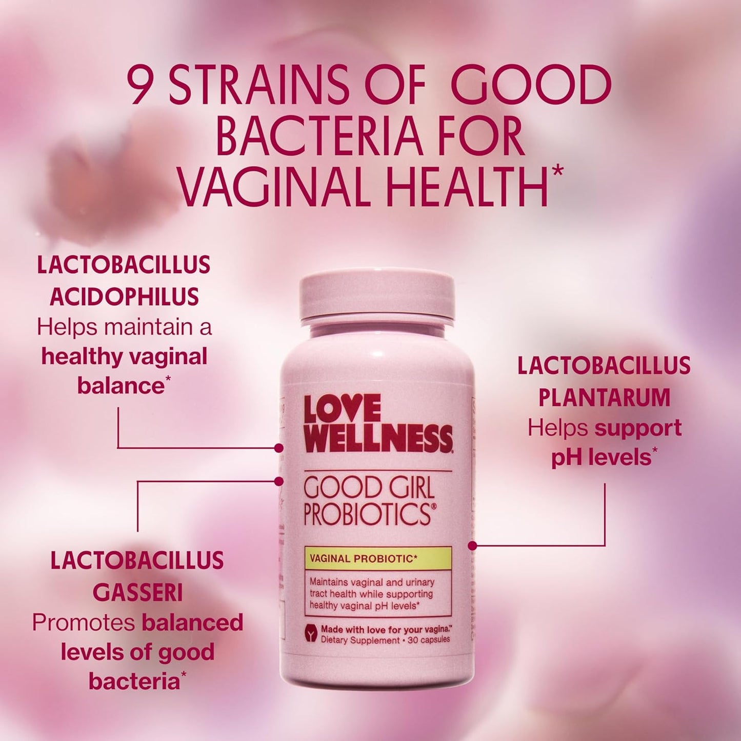 Love Wellness Good Girl Probiotics | Women’s Vaginal Health & pH Balance Supplement