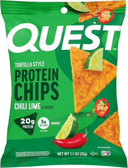 Nutrition Chili Lime Tortilla Style Protein Chips (Pack of 12)