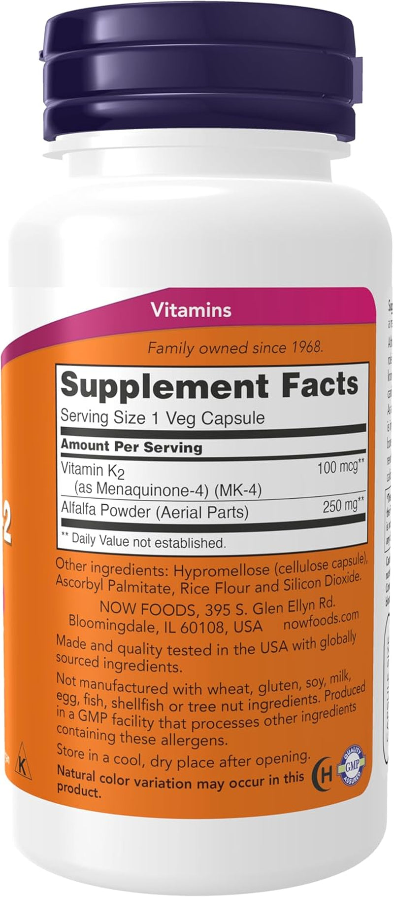 NOW Foods Supplements, Vitamin K-2 100 mcg