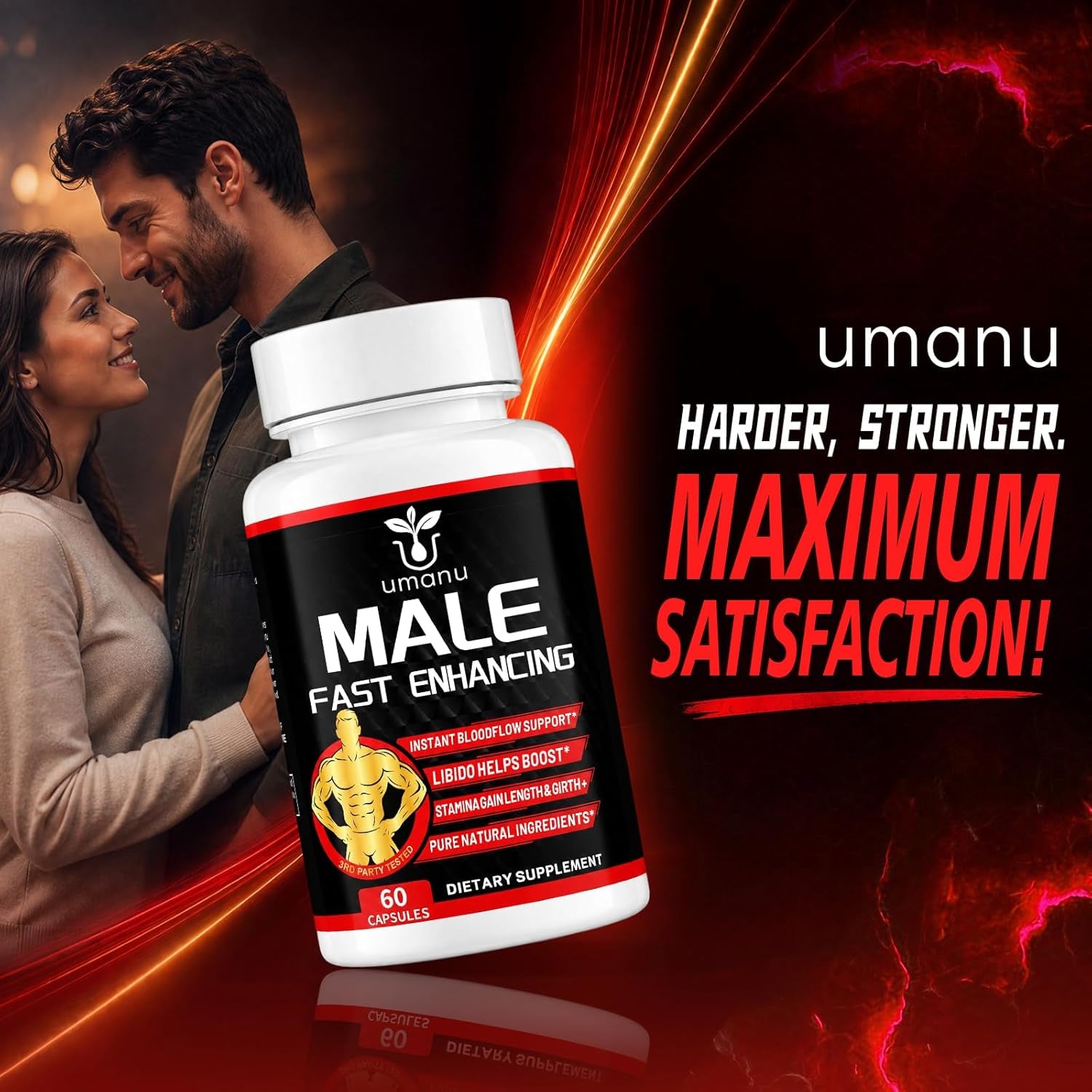 Umanu Fast-Acting Male Enhancing Supplement – Boost Blood Flow, Gain Drive, Size, Increase Stamina