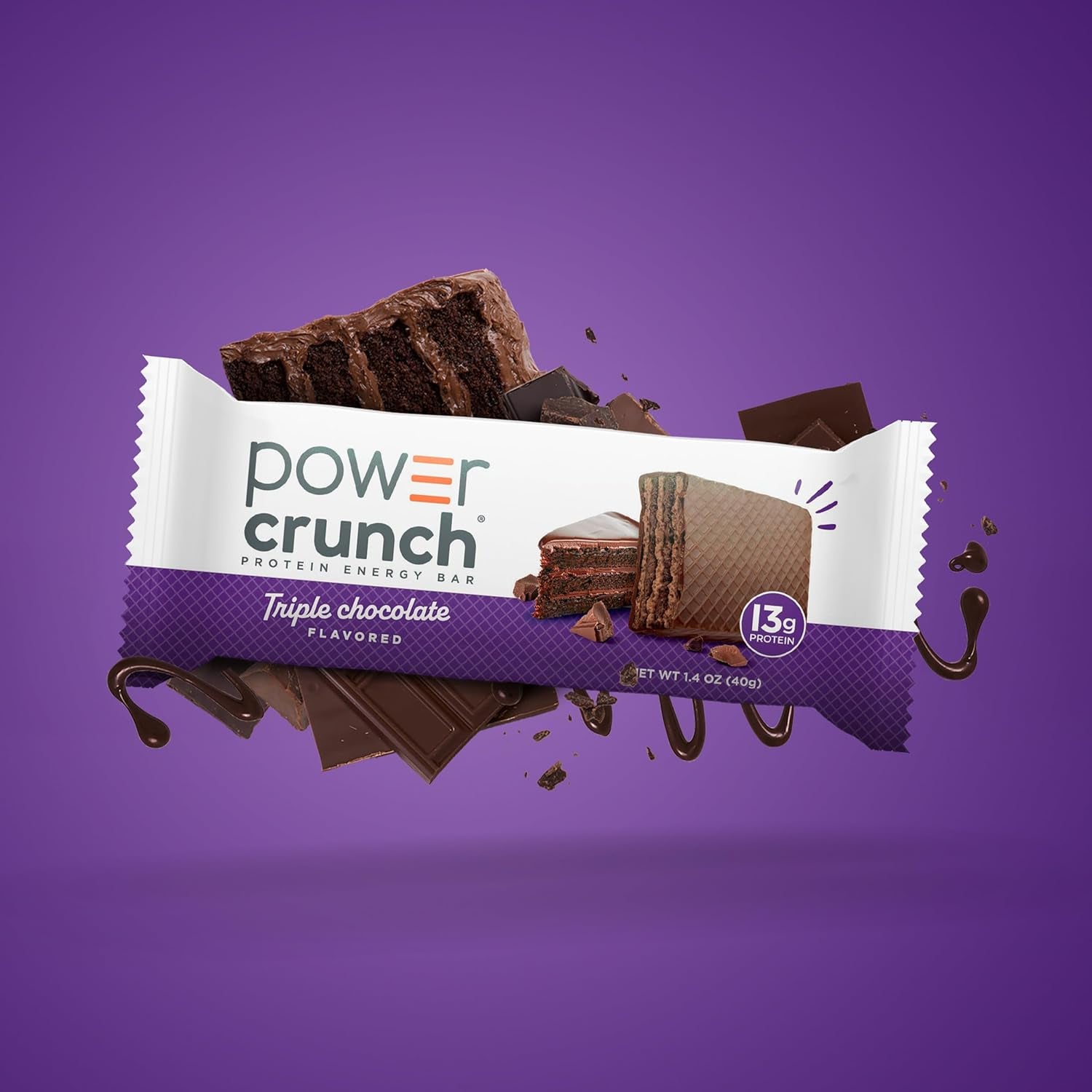 Power Crunch Protein Energy Wafer Bars, Triple Chocolate (12 Count)