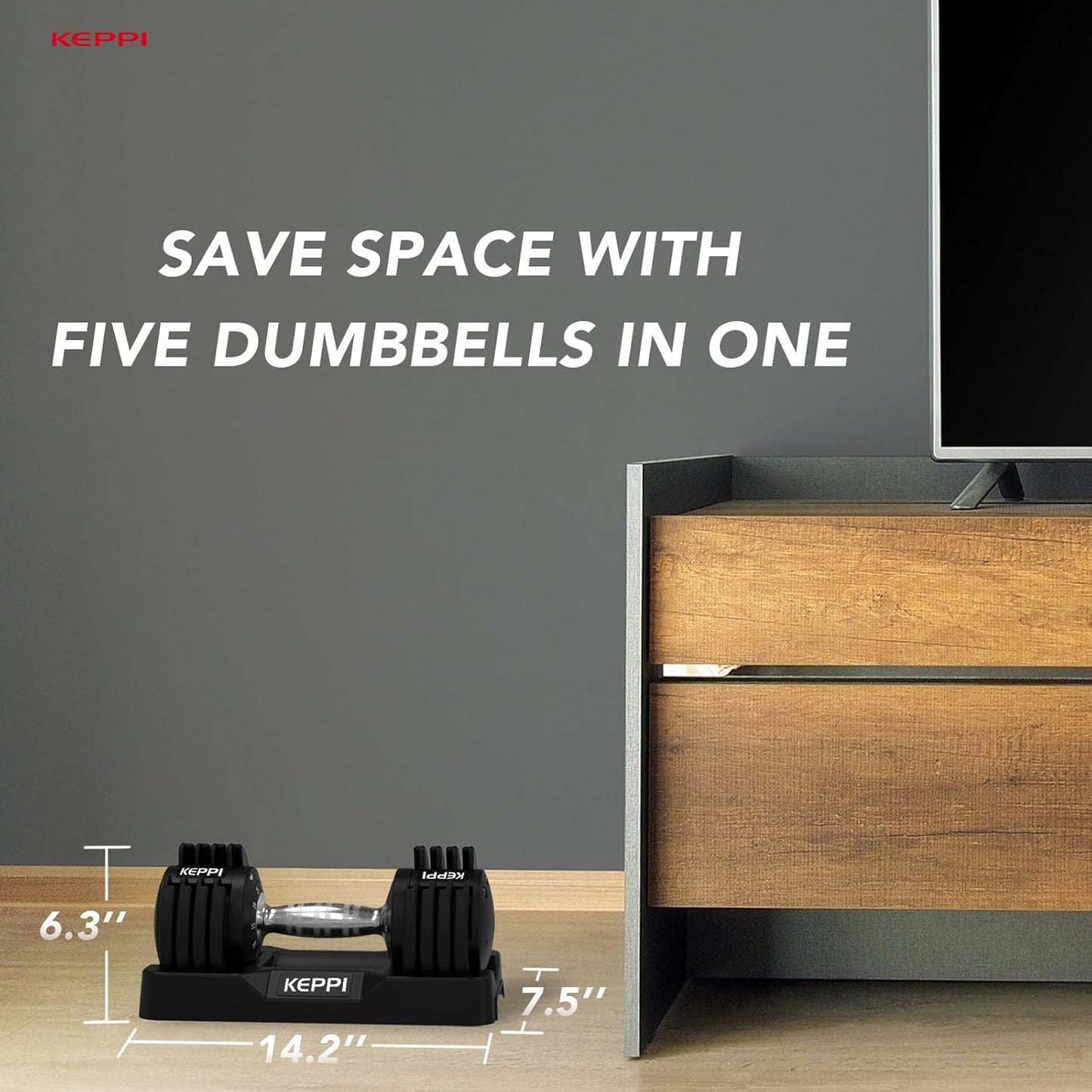 Keppi Adjustable Dumbbells Set - 25lb/50lb