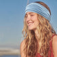 Gili 2 Pack Wide Headbands for Women Boho Knotted Non Slip Fashion Hair Bands Yoga Running Sports Workout Gym Head Wraps Elastic Soft Cotton Cloth Turbans Bandana for Girls (Light Purple,Light Blue)