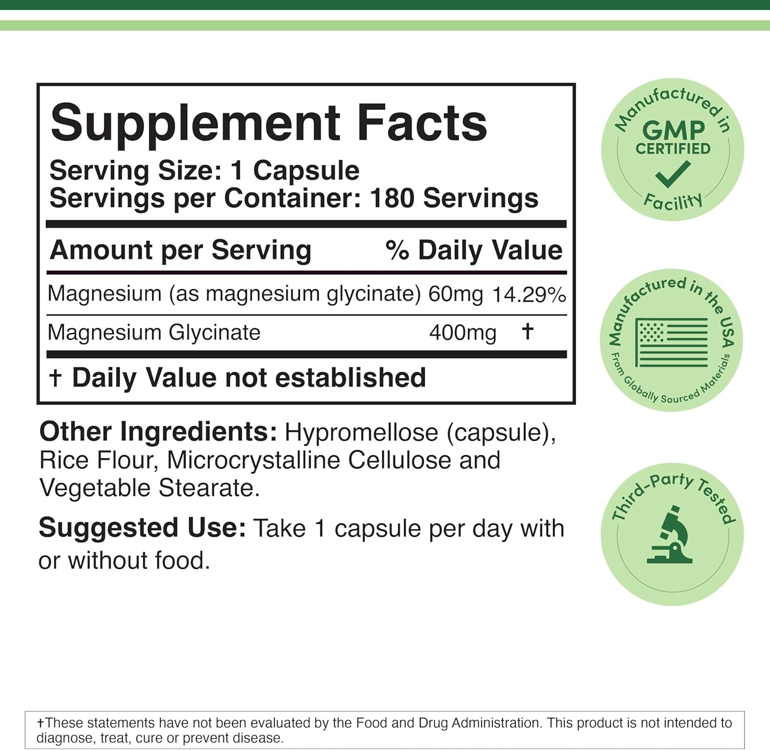 Double Wood Magnesium Glycinate 400Mg