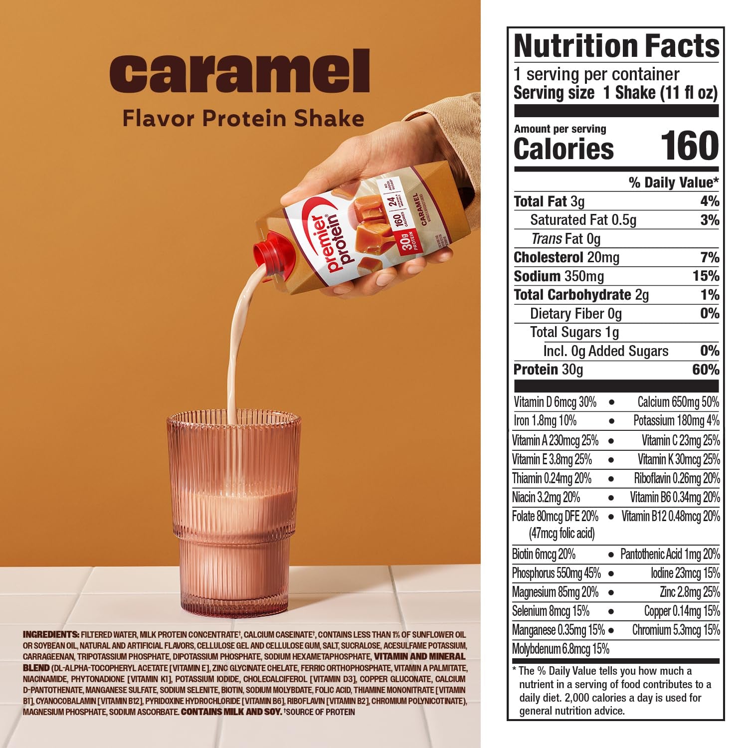 Premier Protein Shake, Caramel, 30G Protein, 12 Pack