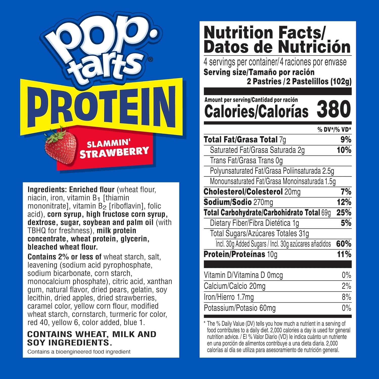 Pop-Tarts Protein Toaster Pastries, 10G Protein, Slammin' Strawberry (24 Pop-Tarts)