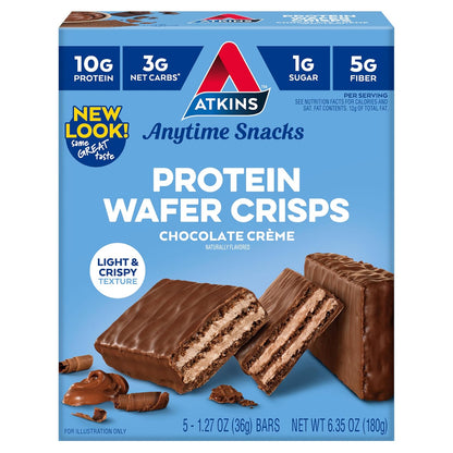 Atkins Chocolate Crème Protein Wafer Crisps, 5 Count