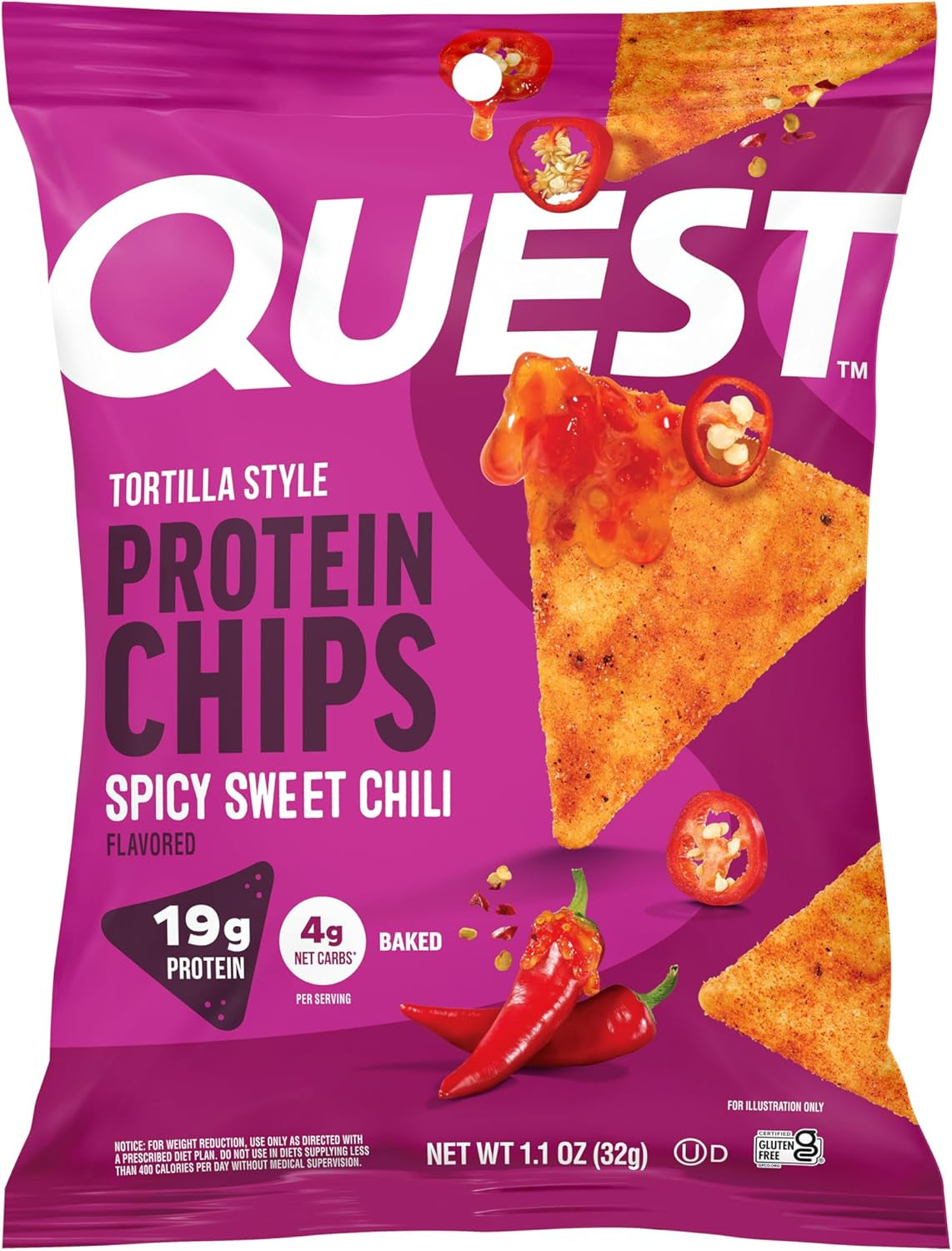 Nutrition Spicy Sweet Chili Tortilla Chip (Pack of 12)