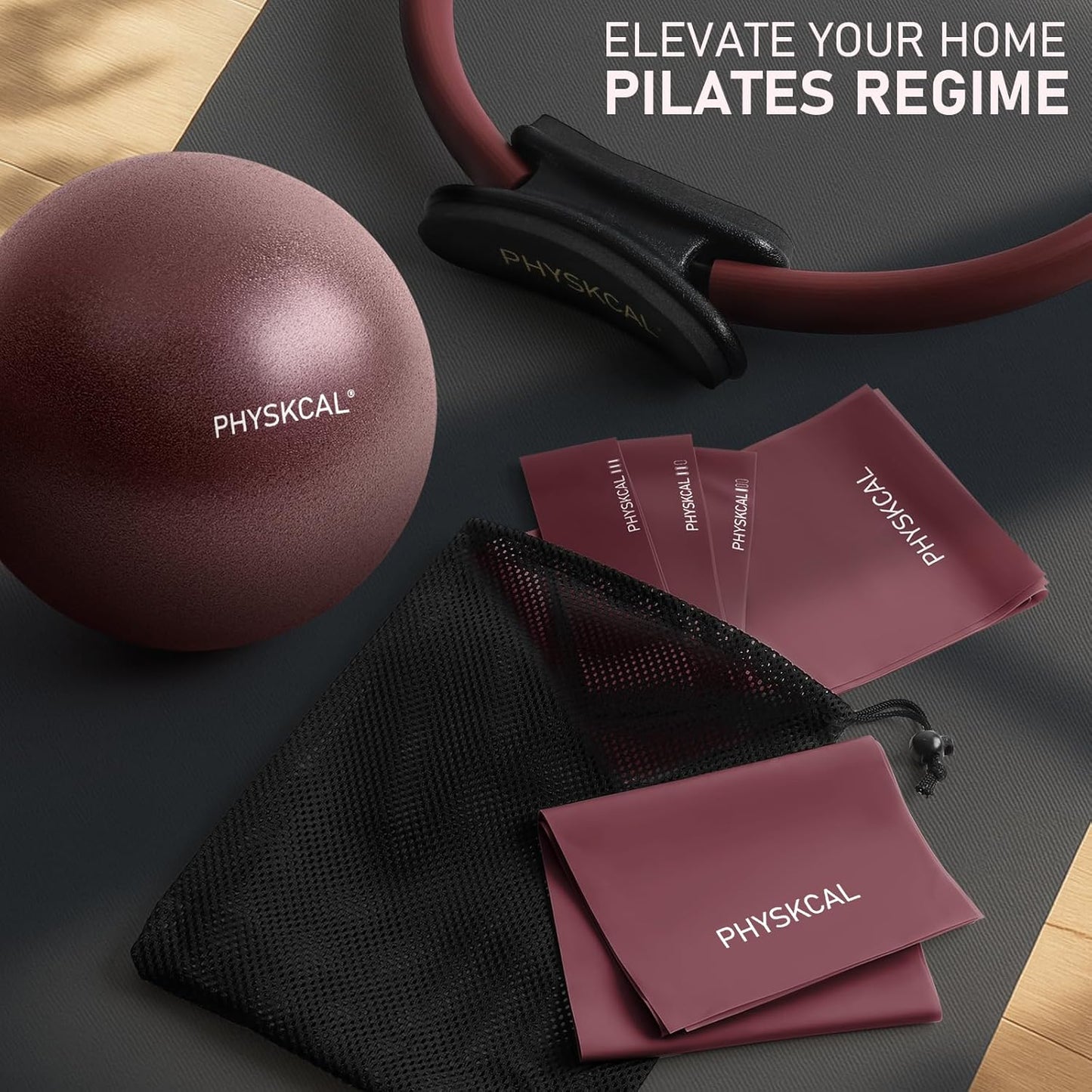Home Pilates Equipment Set with 15-Inch Pilates Ring
