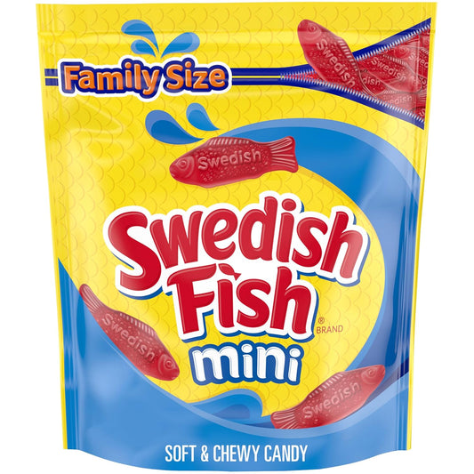 SWEDISH FISH Mini Soft & Chewy Gummy Candy, Family Size, Bulk Candy, 1.8 Lb