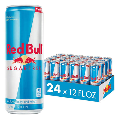 Red Bull Sugar Free Energy Drink, 12 Fl oz, Pack of 24 Cans