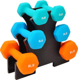 Fitvids Set of 6 Neoprene Dumbbell Hand Weights 3/5/8 Pairs