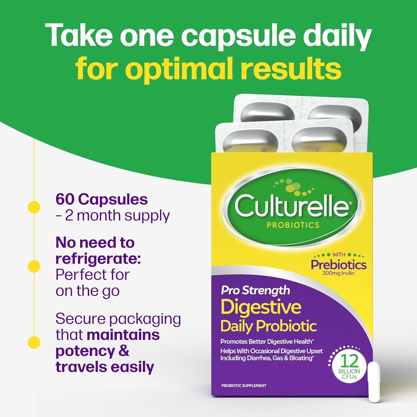 Culturelle Pro Strength Daily Probiotics For Digestive Health