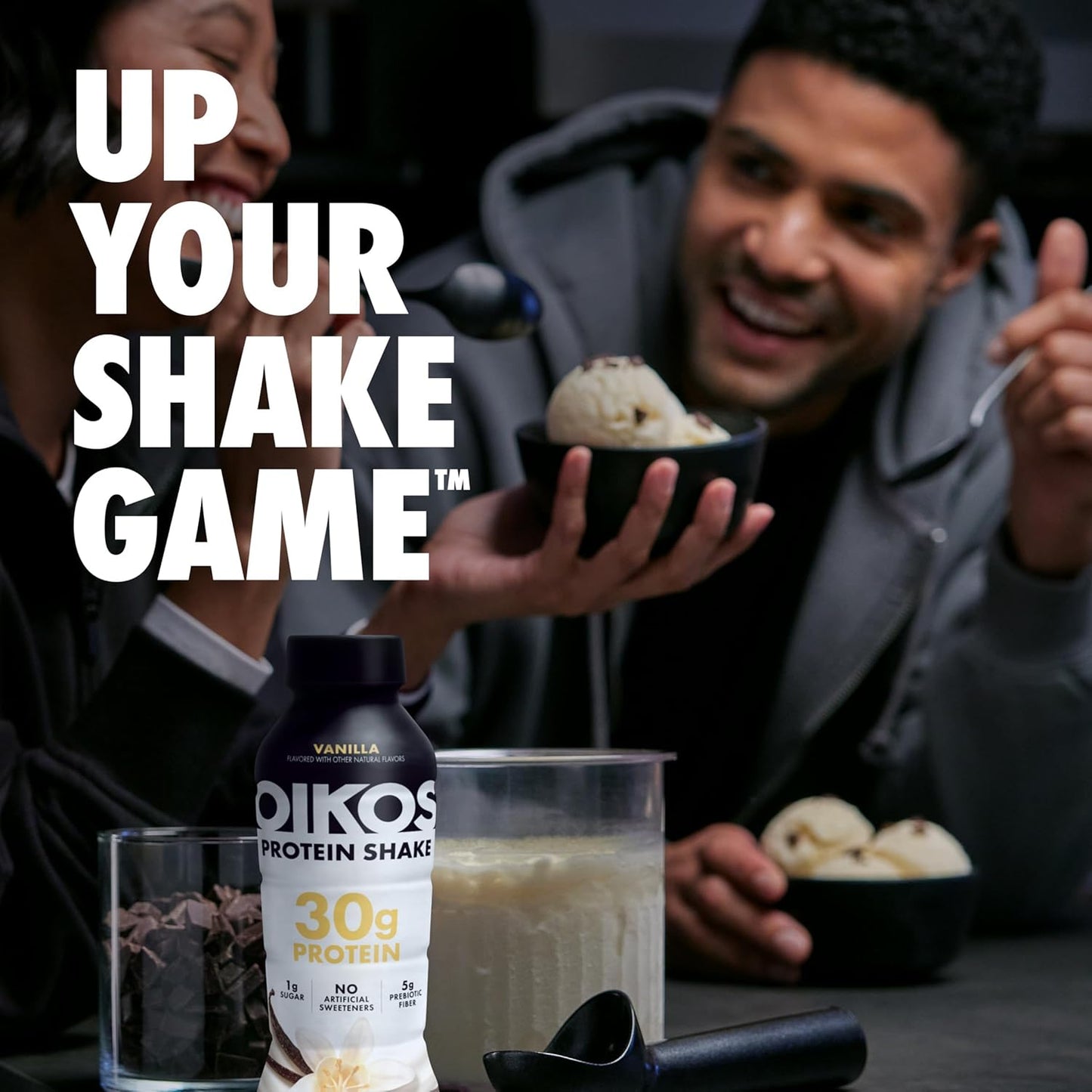 Oikos Protein Shake, Salted Caramel, 30G High Protein Drinks, 12 Fl oz Bottle, 12 Count
