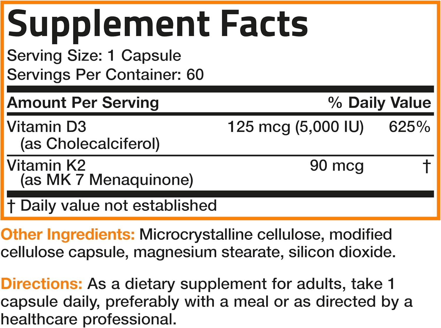 Bronson Vitamin K2 D3 (MK7) Supplement Non-Gmo Formula