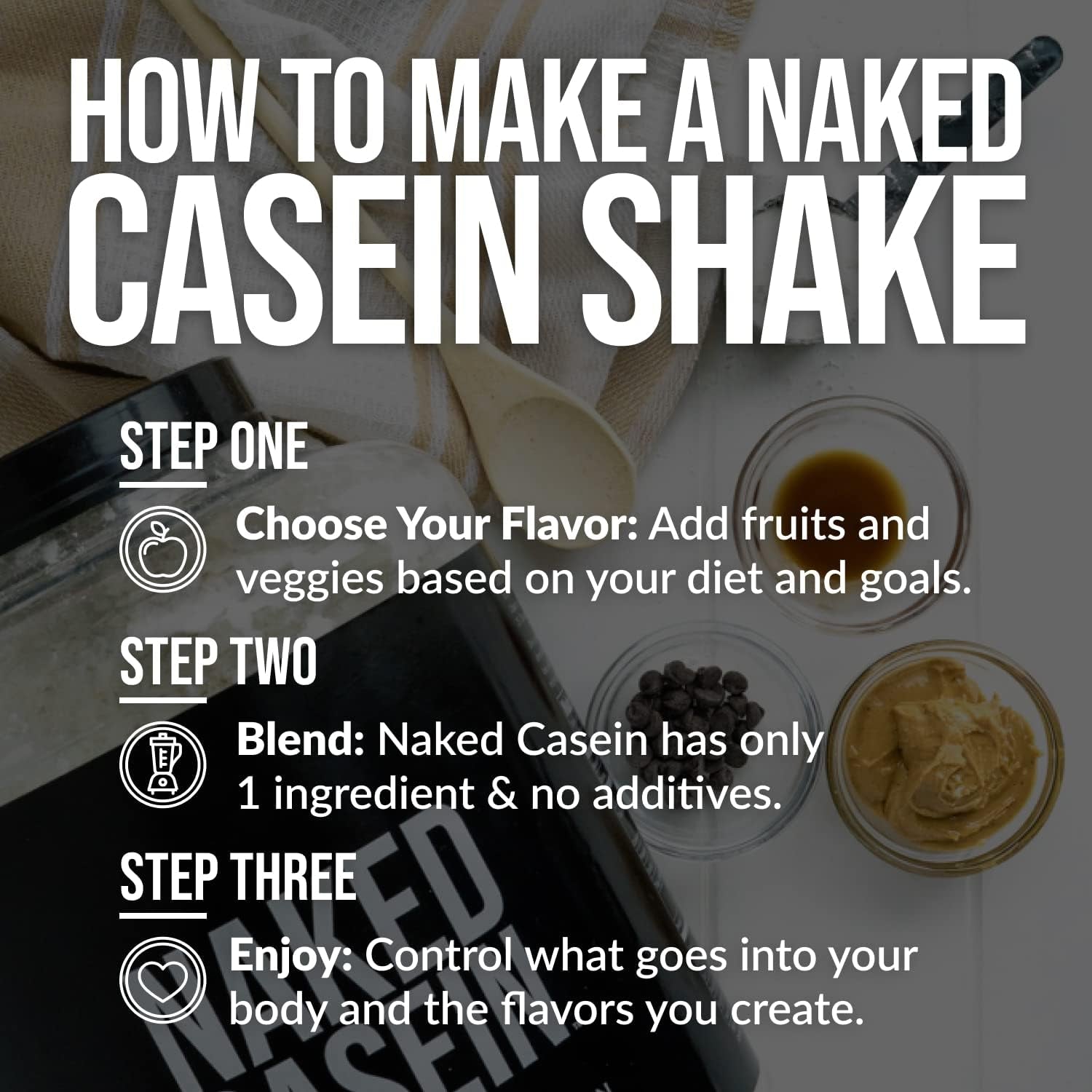 NAKED Casein - 1Lb Micellar Casein Protein