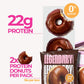 Protein Donuts - 22G Protein, Dipped Chocolate, Zero Sugar Snack - 8 Pack with Two Donuts per Pack