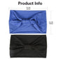 Gili 2 Pack Wide Headbands for Women Boho African Knotted Non Slip Fashion Hair Bands Yoga Running Sports Workout Gym Head Wraps Elastic Soft Cotton Cloth Turbans Bandana for Girls(Black, Blue)