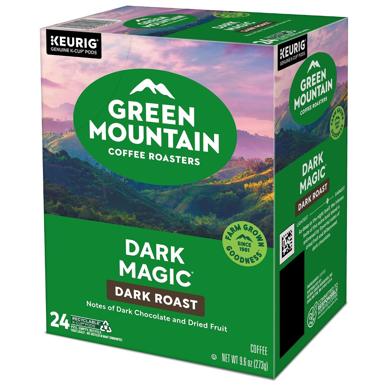 Green Mountain Coffee Roasters Dark Magic, Single-Serve Keurig K-Cup Pods, Dark Roast Coffee Pods, 96 Count